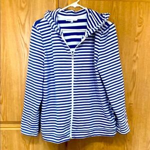 Talbots Nautical Blue and White Striped Hoodie